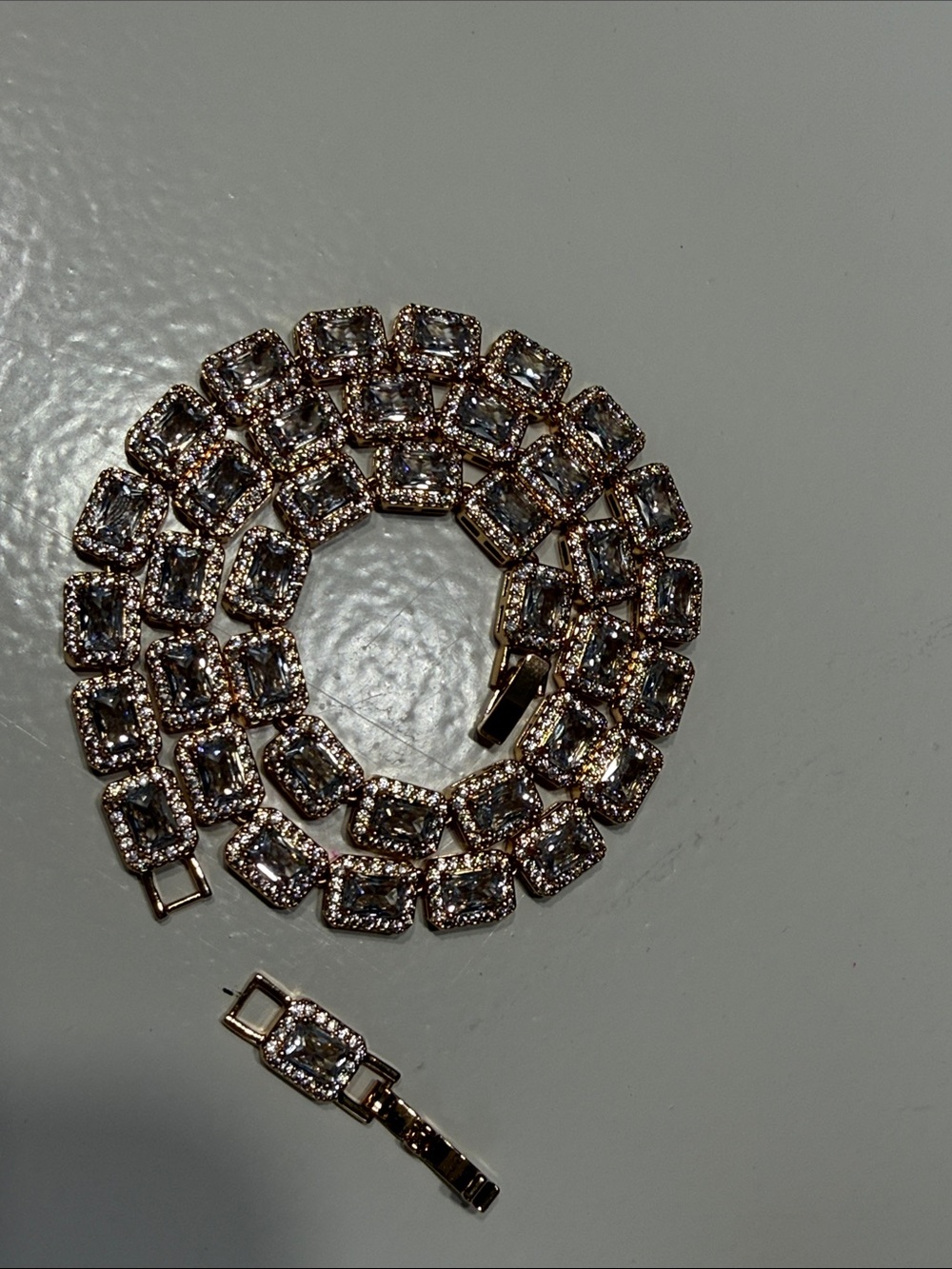 Gold Plated a tennis Necklace with extension
